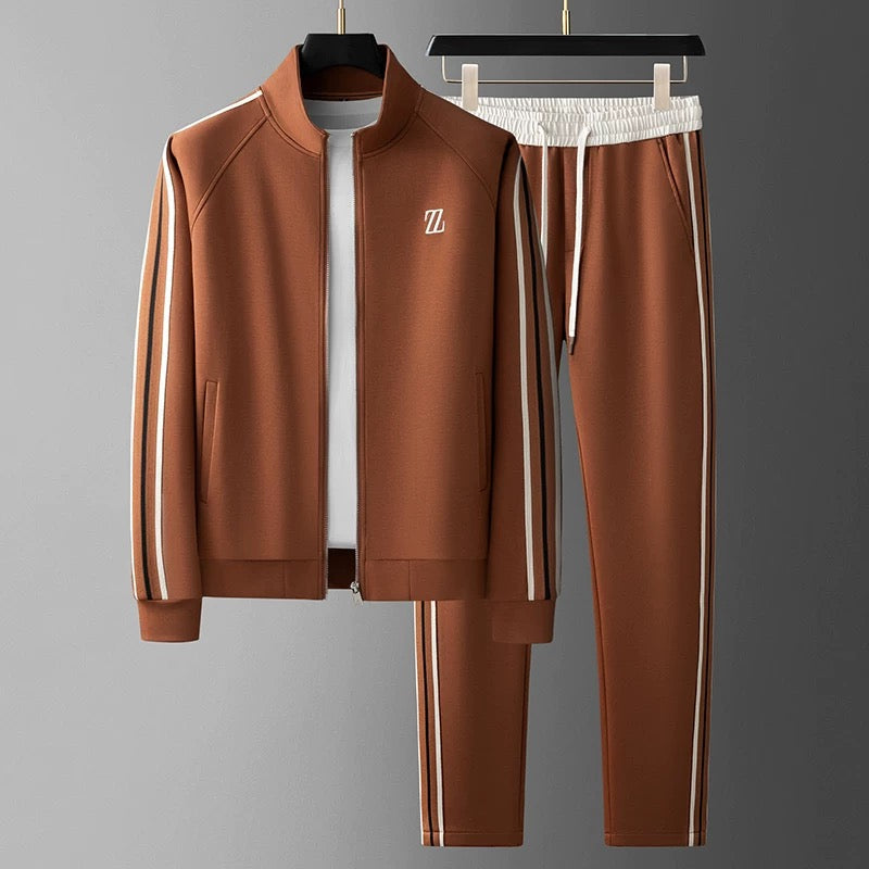 Gavin Ensemble Jogging Homme Deux Pièces Avec Veste Zippée À Bandes Latérales Et Coupe Ajustée Pour Casual Gym Weekend