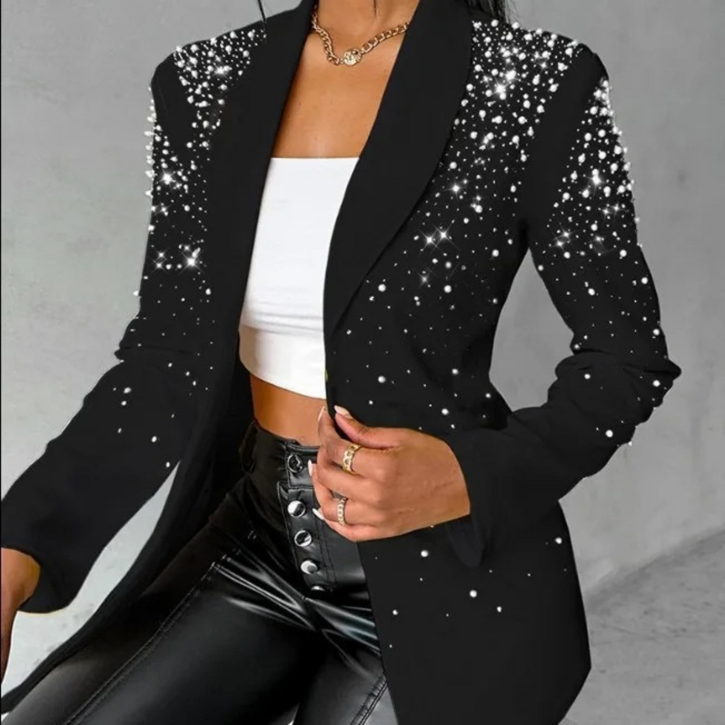 Damen Blazer von Meret, schmal geschnitten mit Perlen