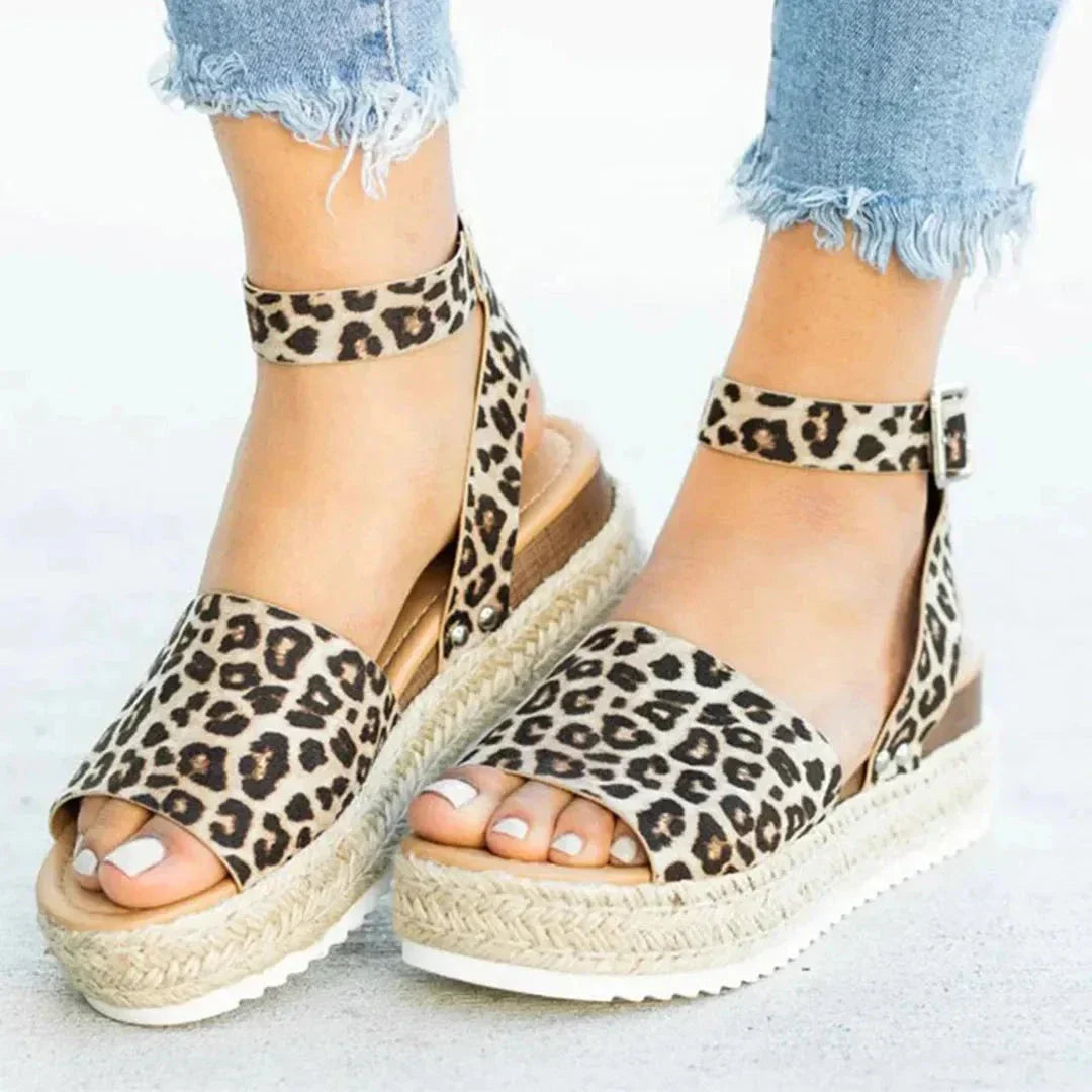 Isla Sandales Espadrilles À Plateforme Avec Lanière De Cheville Réglable En Jute Confortables