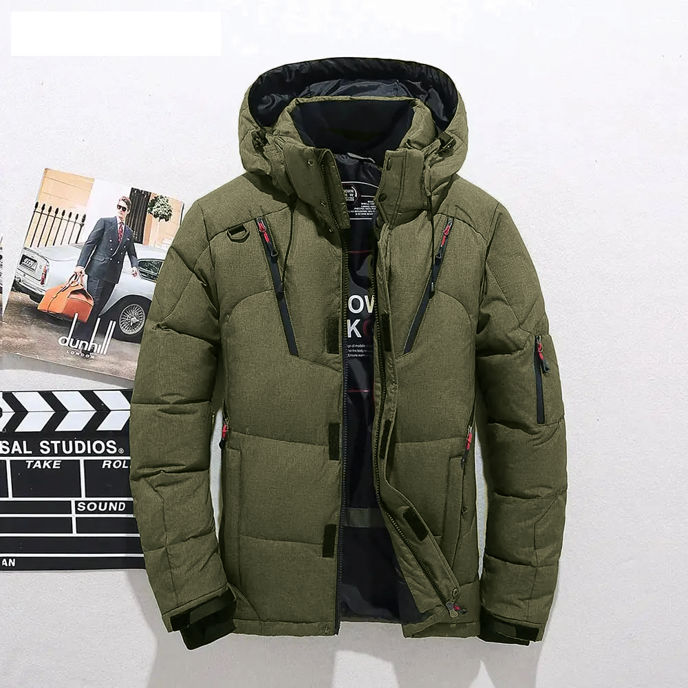 Doudoune Homme Capuche Amovible Et Rabat Anti Vent Pour Hiver Amawinc Ideale Pour Ville Et Aventure