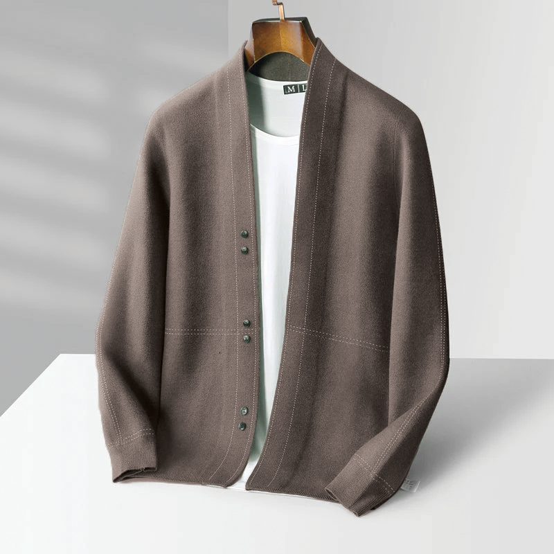 Cardigan Jacob En Mélange De Laine Pour Homme Coupe Décontractée Boutonnage Idéal Automne Hiver Superposition Confortable