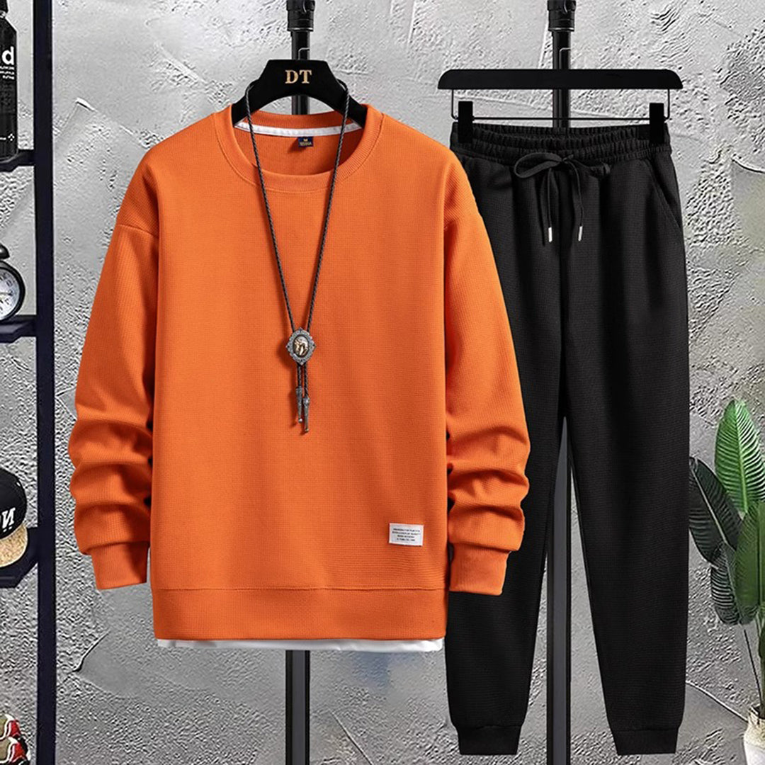 Sweatshirt Homme Classique Col Rond Bord Côtelé Confortable En Maille Pour Tous Les Jours Par Amawinc