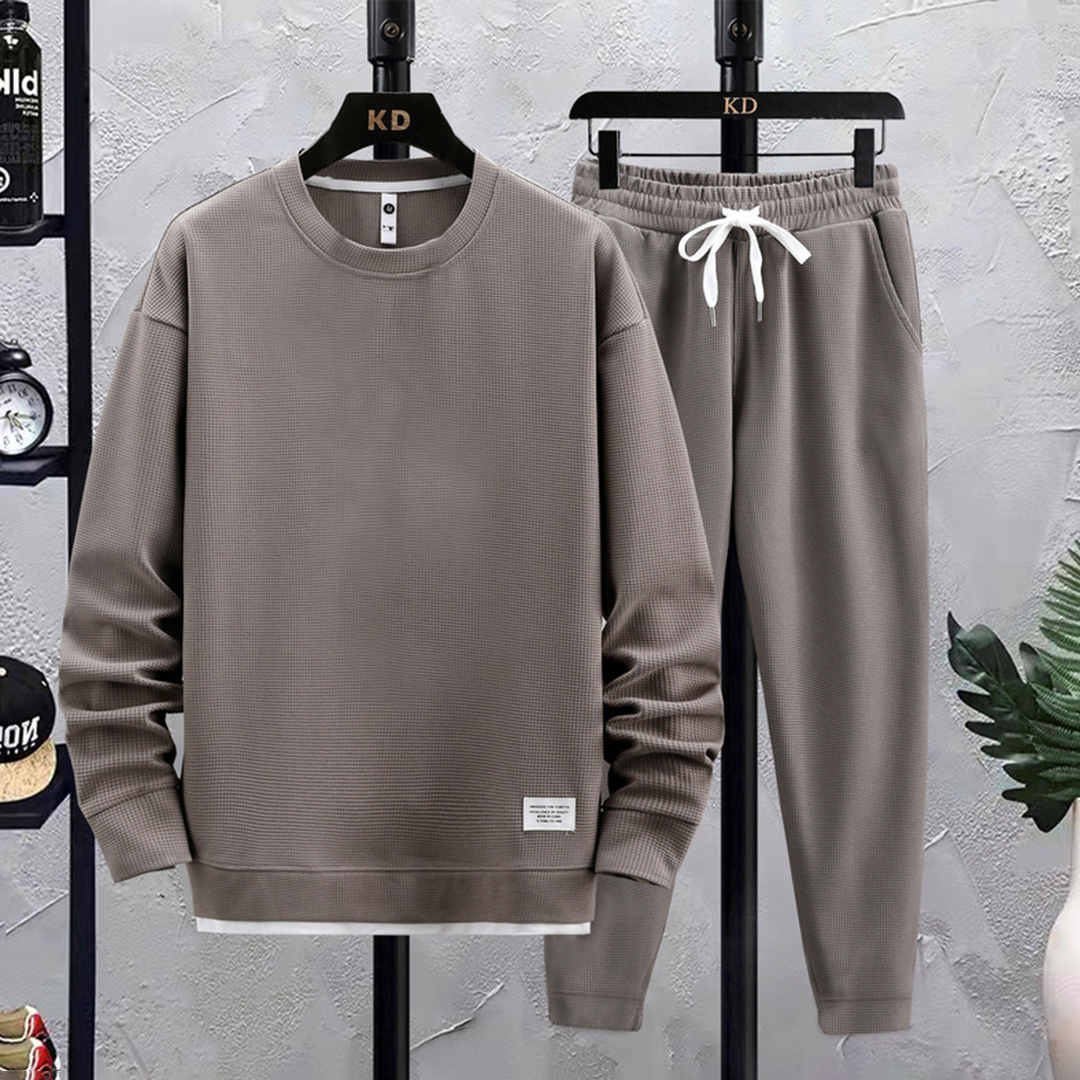 Sweatshirt Homme Classique Col Rond Bord Côtelé Confortable En Maille Pour Tous Les Jours Par Amawinc