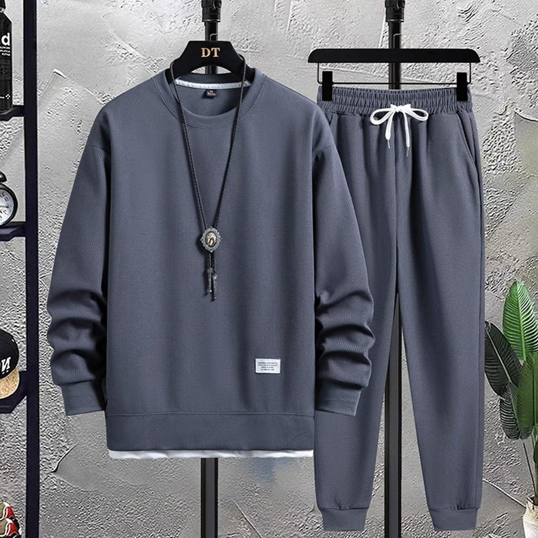 Sweatshirt Homme Classique Col Rond Bord Côtelé Confortable En Maille Pour Tous Les Jours Par Amawinc
