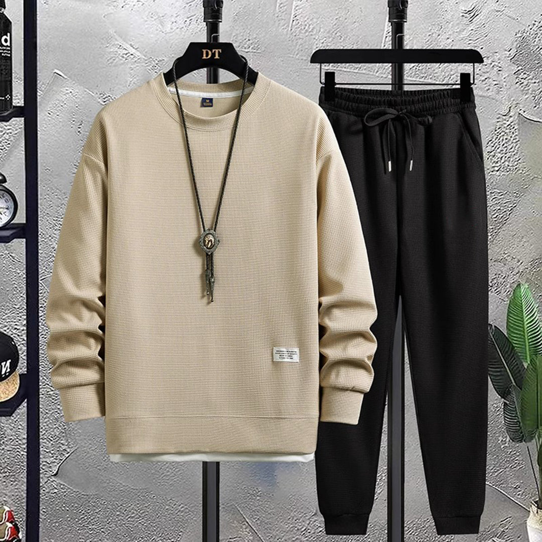 Sweatshirt Homme Classique Col Rond Bord Côtelé Confortable En Maille Pour Tous Les Jours Par Amawinc