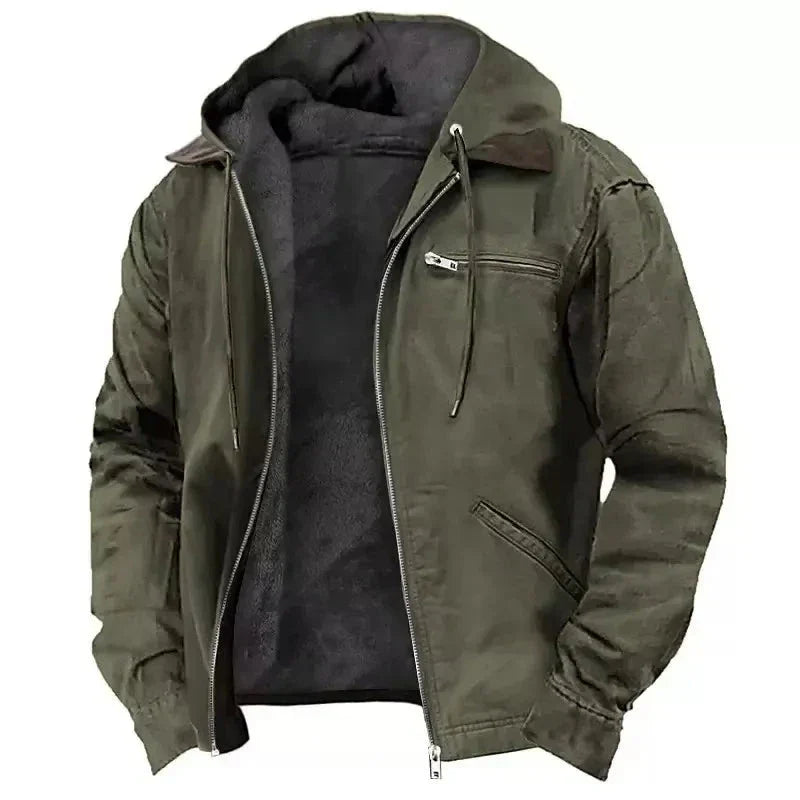 Waylynn Veste D'Hiver Pour Homme À Capuche Chaude Avec Zip Robuste Doublure Polaire Et Poches Pratiques