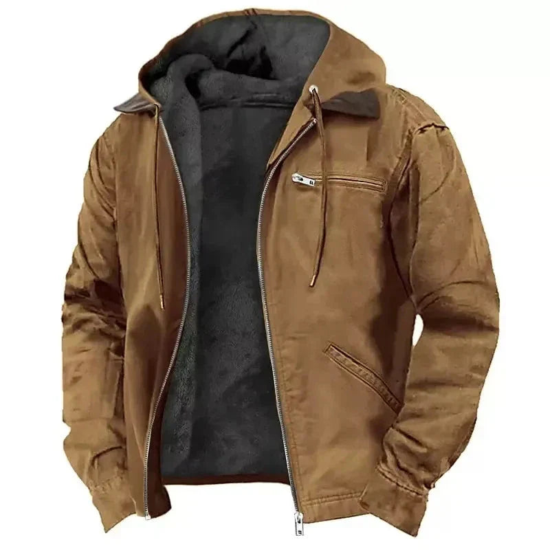 Waylynn Veste D'Hiver Pour Homme À Capuche Chaude Avec Zip Robuste Doublure Polaire Et Poches Pratiques