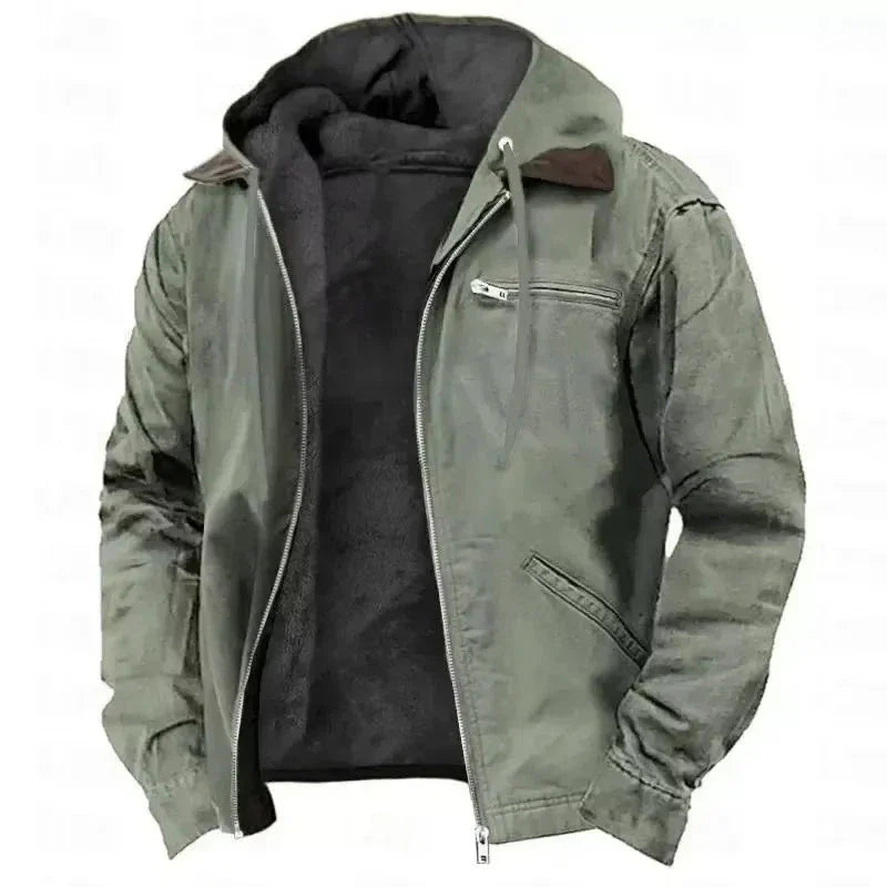Waylynn Veste D'Hiver Pour Homme À Capuche Chaude Avec Zip Robuste Doublure Polaire Et Poches Pratiques