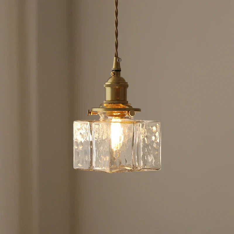 Moderne Glas-Hängeleuchte Fatima im Retro-Stil