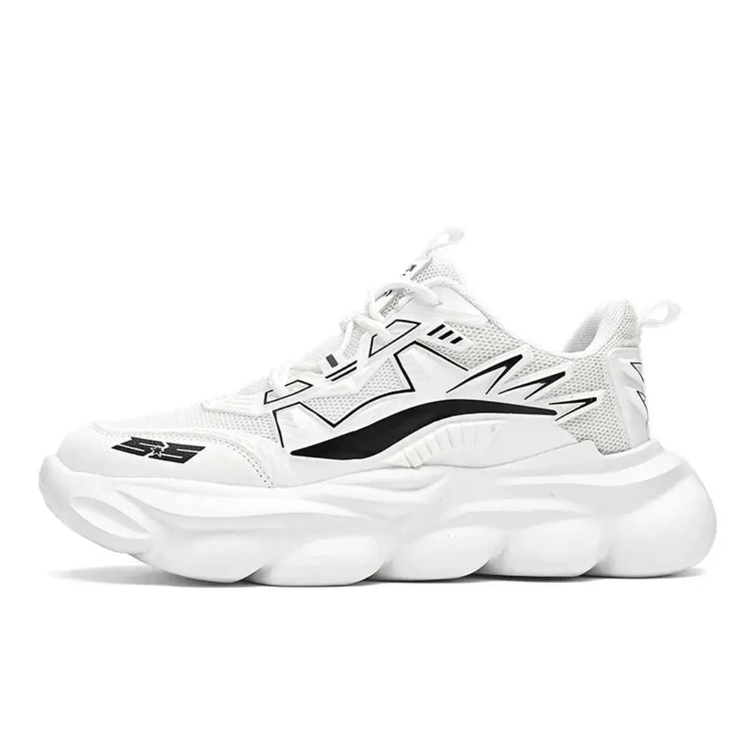 Jarek PulseWave Amawinc Baskets de Running Légères Noires avec Deux Tirettes de Traction et Accents Éclair