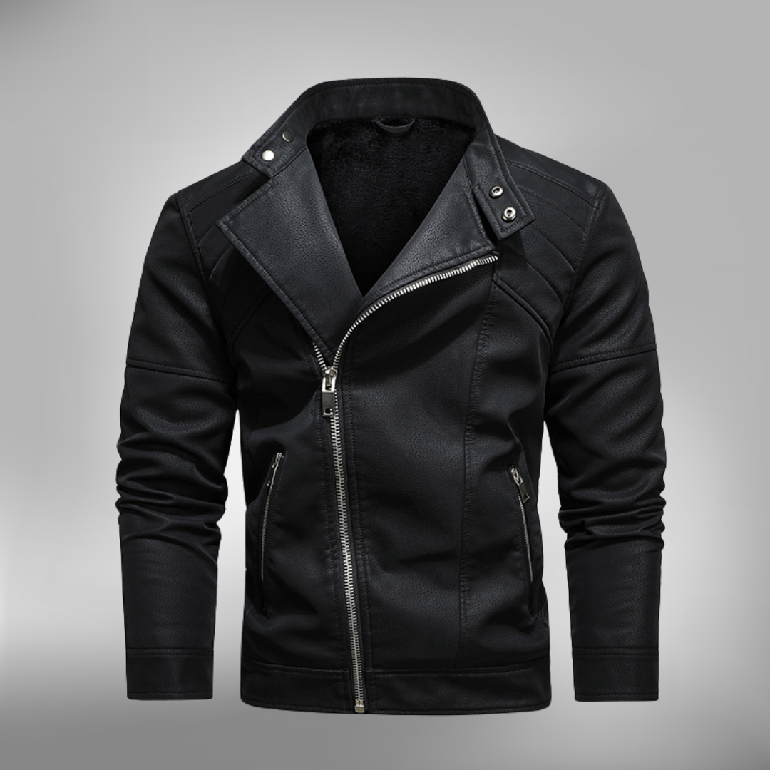 Amawinc Veste Homme Slim Fit En Simili Cuir Avec Col Montant Et Épaules Matelassées