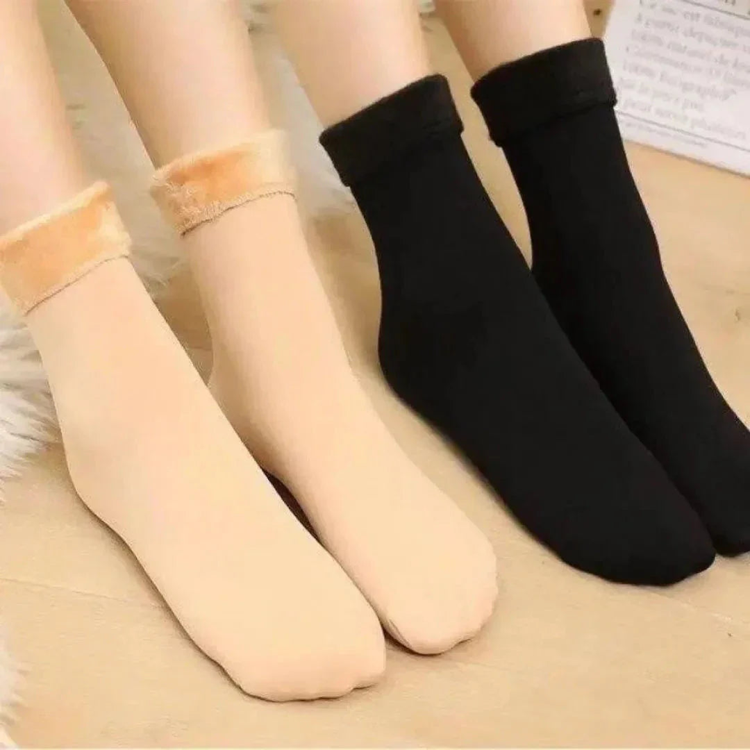 Chaussettes Thermiques Doublure Polaire Douce Respirantes Légères Confortables Jill