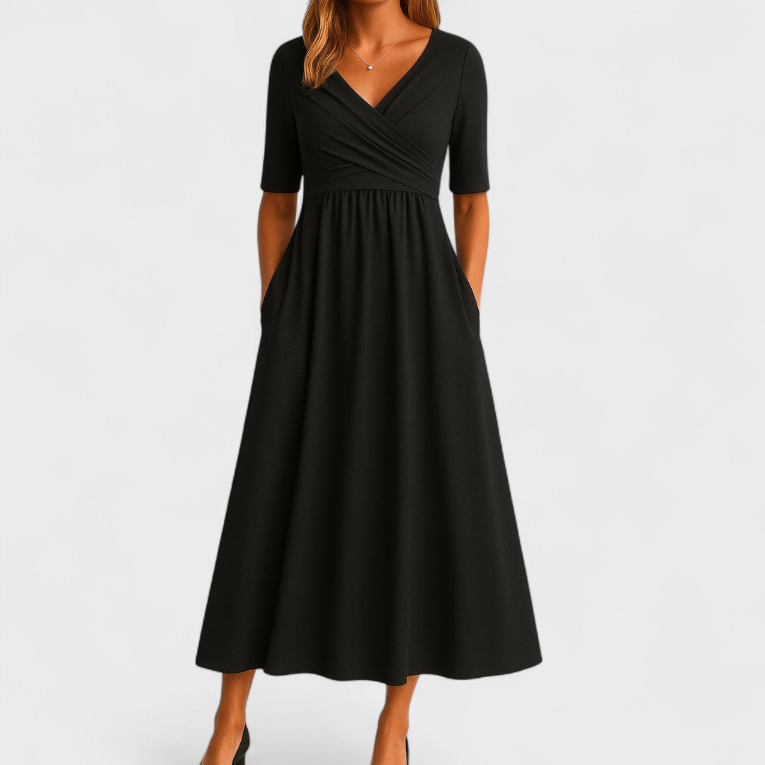 Robe Midi Chic Pour Femme Jessica Amawinc Avec Décolleté En V Idéale Pour Mariages Et Réceptions