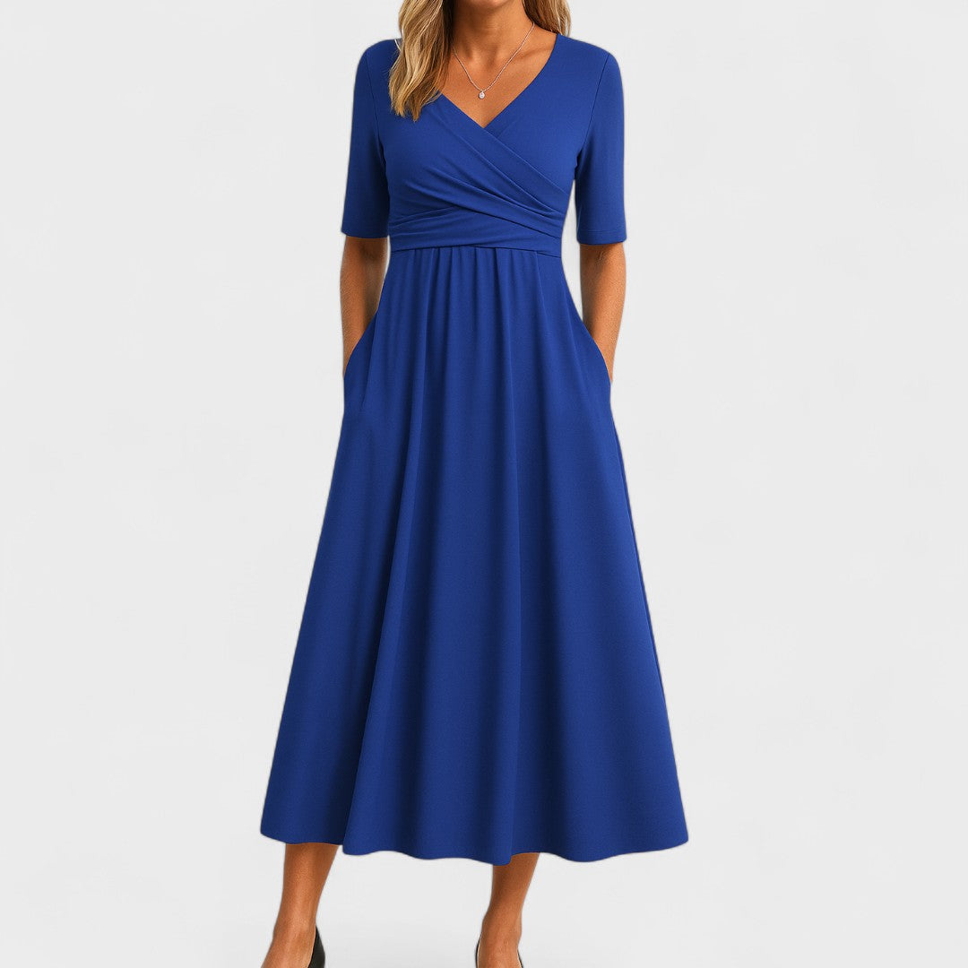 Robe Midi Chic Pour Femme Jessica Amawinc Avec Décolleté En V Idéale Pour Mariages Et Réceptions