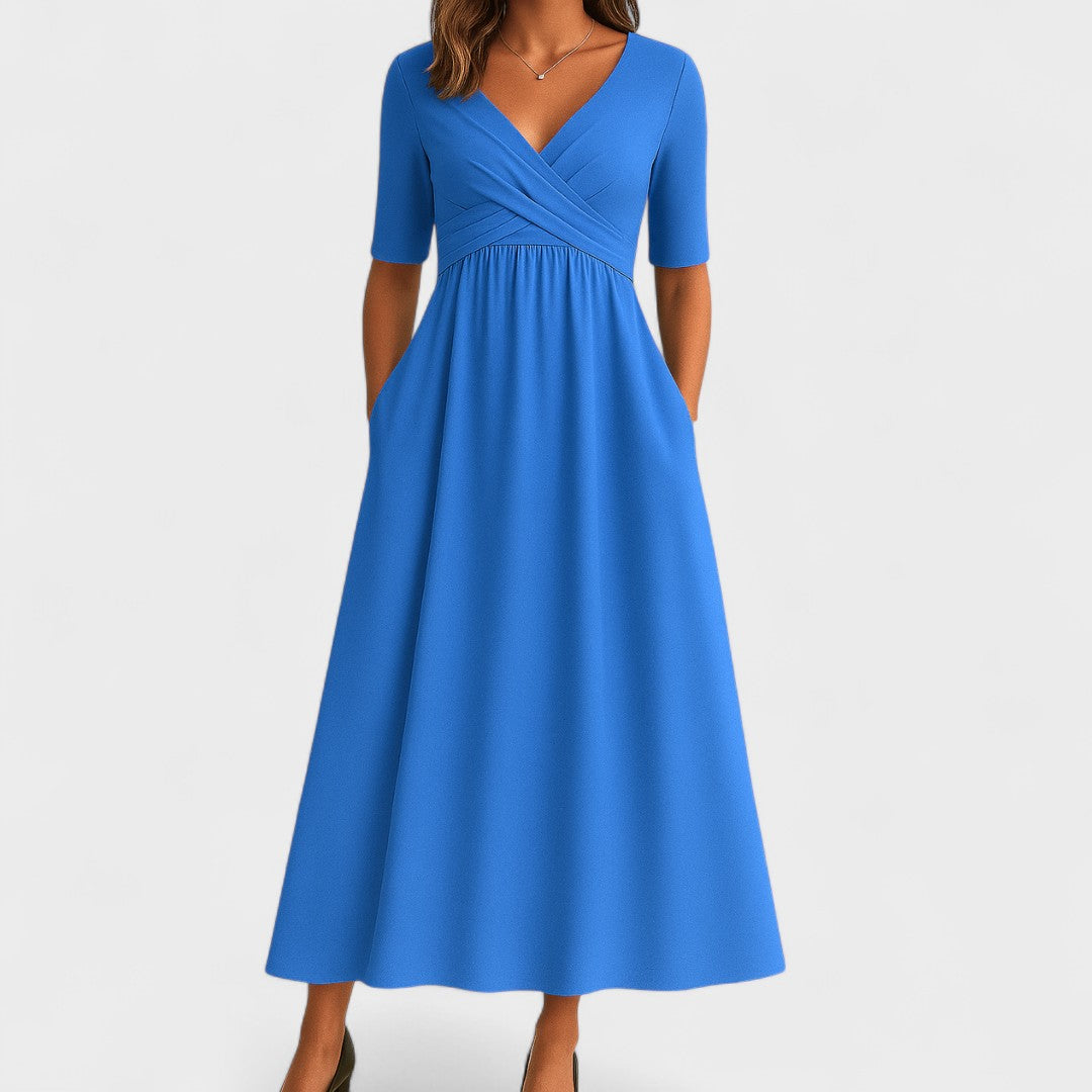 Robe Midi Chic Pour Femme Jessica Amawinc Avec Décolleté En V Idéale Pour Mariages Et Réceptions