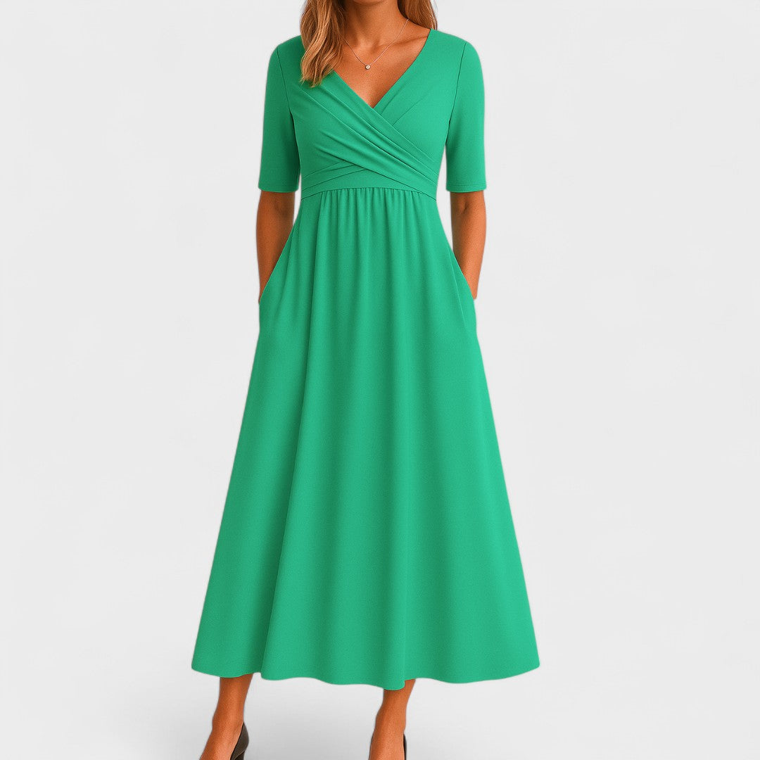 Robe Midi Chic Pour Femme Jessica Amawinc Avec Décolleté En V Idéale Pour Mariages Et Réceptions