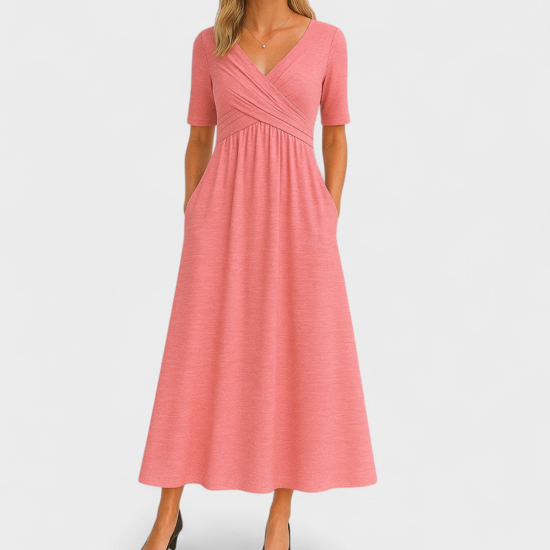 Robe Midi Chic Pour Femme Jessica Amawinc Avec Décolleté En V Idéale Pour Mariages Et Réceptions