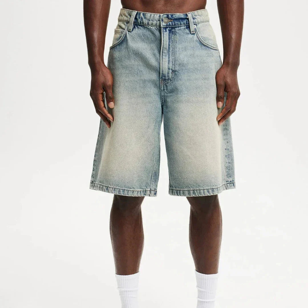 Shorts Denim Décontracté Pour Homme Amawinc Avec Lavage Vintage Et Design À Cinq Poches