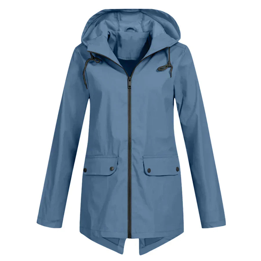 Imperméable pour Femme Étanche avec Capuche Poches Frontales Confortable Idéal pour Vie Quotidienne et Voyages