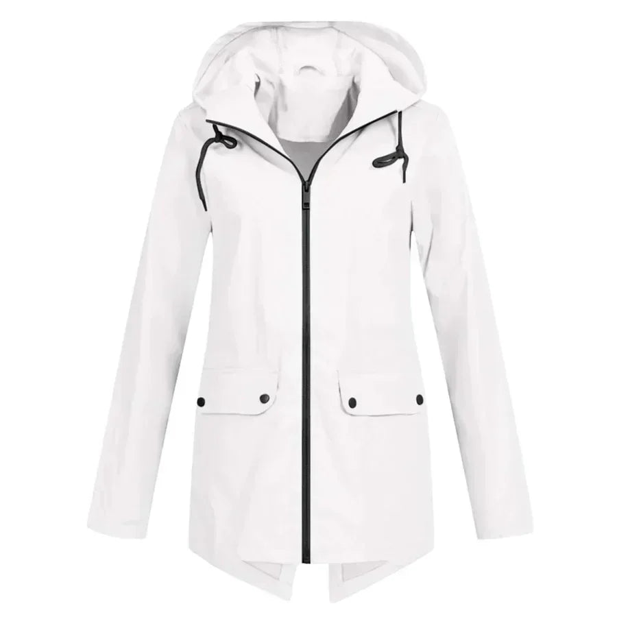 Imperméable pour Femme Étanche avec Capuche Poches Frontales Confortable Idéal pour Vie Quotidienne et Voyages
