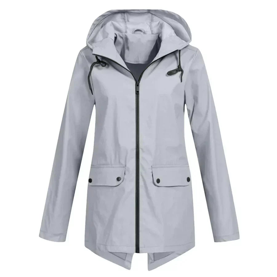 Imperméable pour Femme Étanche avec Capuche Poches Frontales Confortable Idéal pour Vie Quotidienne et Voyages