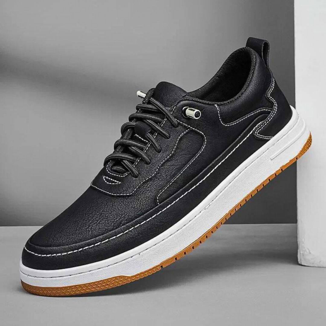 Amawinc Keiran Baskets En Cuir De Vache Pour Homme Légères À Tige Basse Avec Talon Renforcé