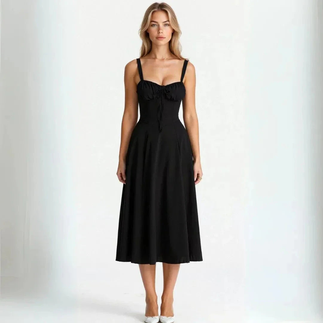 Robe Midi Bustier Kiana Été Waylynn Silhouette Florale Corset Inspiré Pour Fêtes