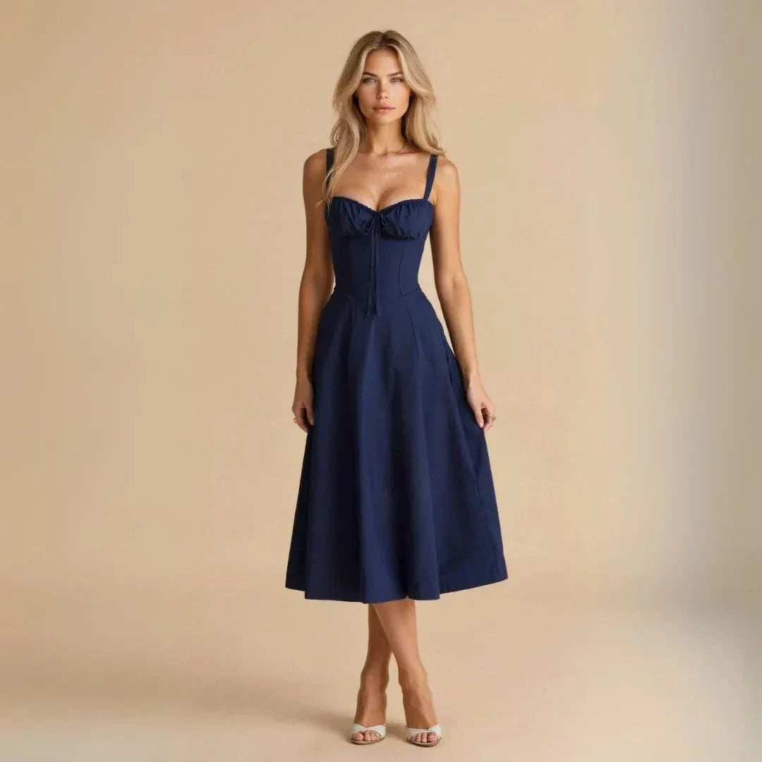 Robe Midi Bustier Kiana Été Waylynn Silhouette Florale Corset Inspiré Pour Fêtes