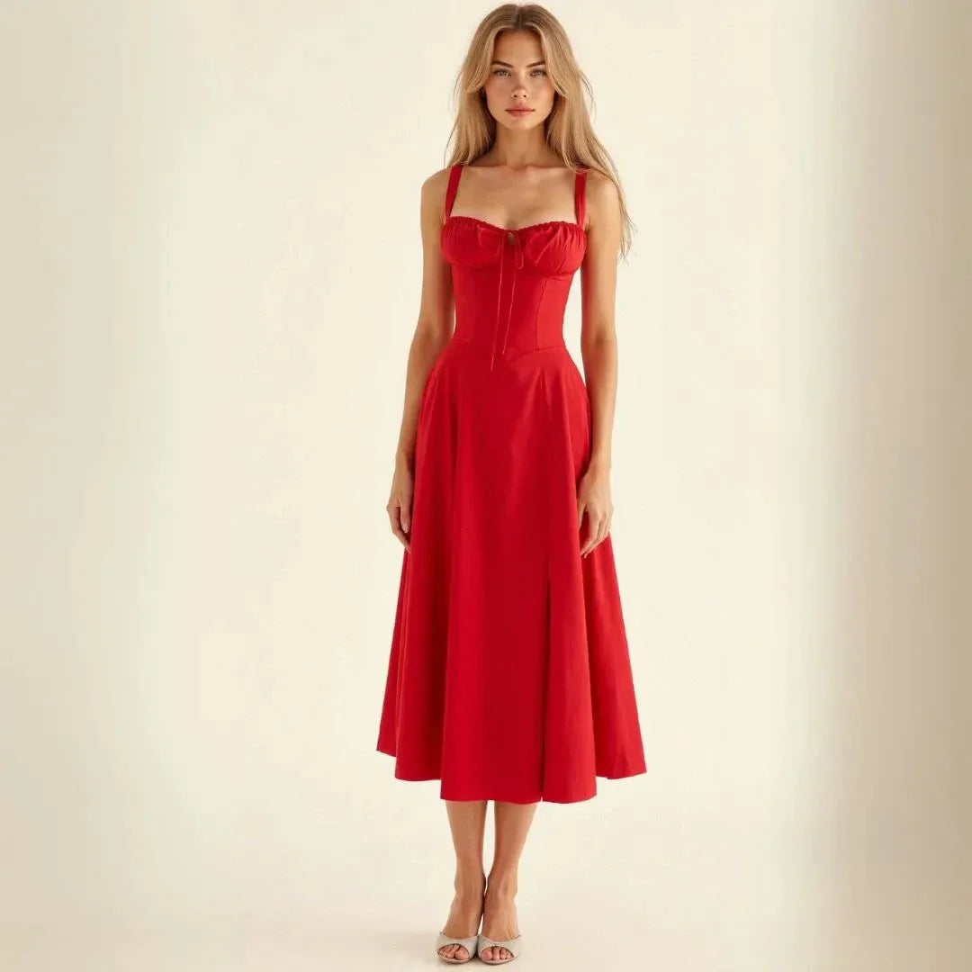 Robe Midi Bustier Kiana Été Waylynn Silhouette Florale Corset Inspiré Pour Fêtes