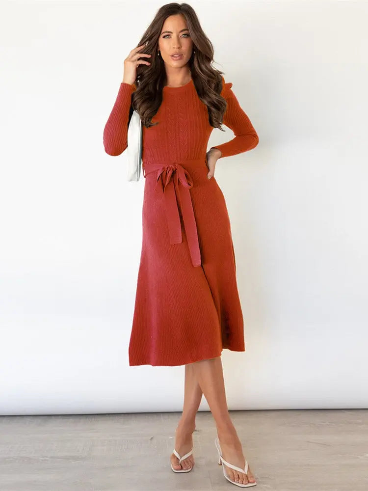Robe Midi Tricot Pour Femme Confort Chic Élégante Pour Automne Et Quotidienne Pour Soirées Décontractées