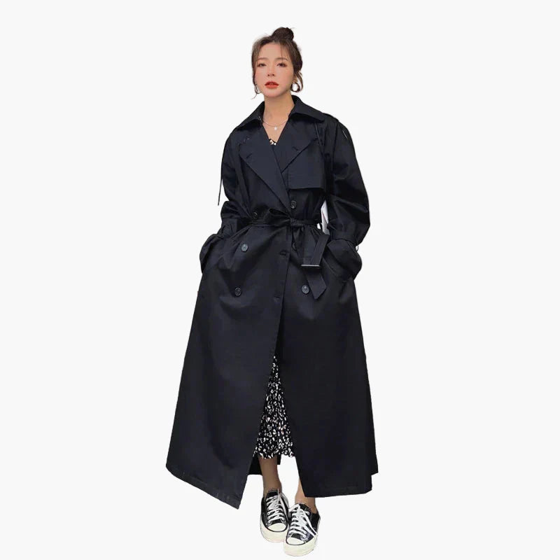 Daisy Trench Long Ample Pour Femme Chic Moderne Veste Décontractée Idéale Pour Le Street Style