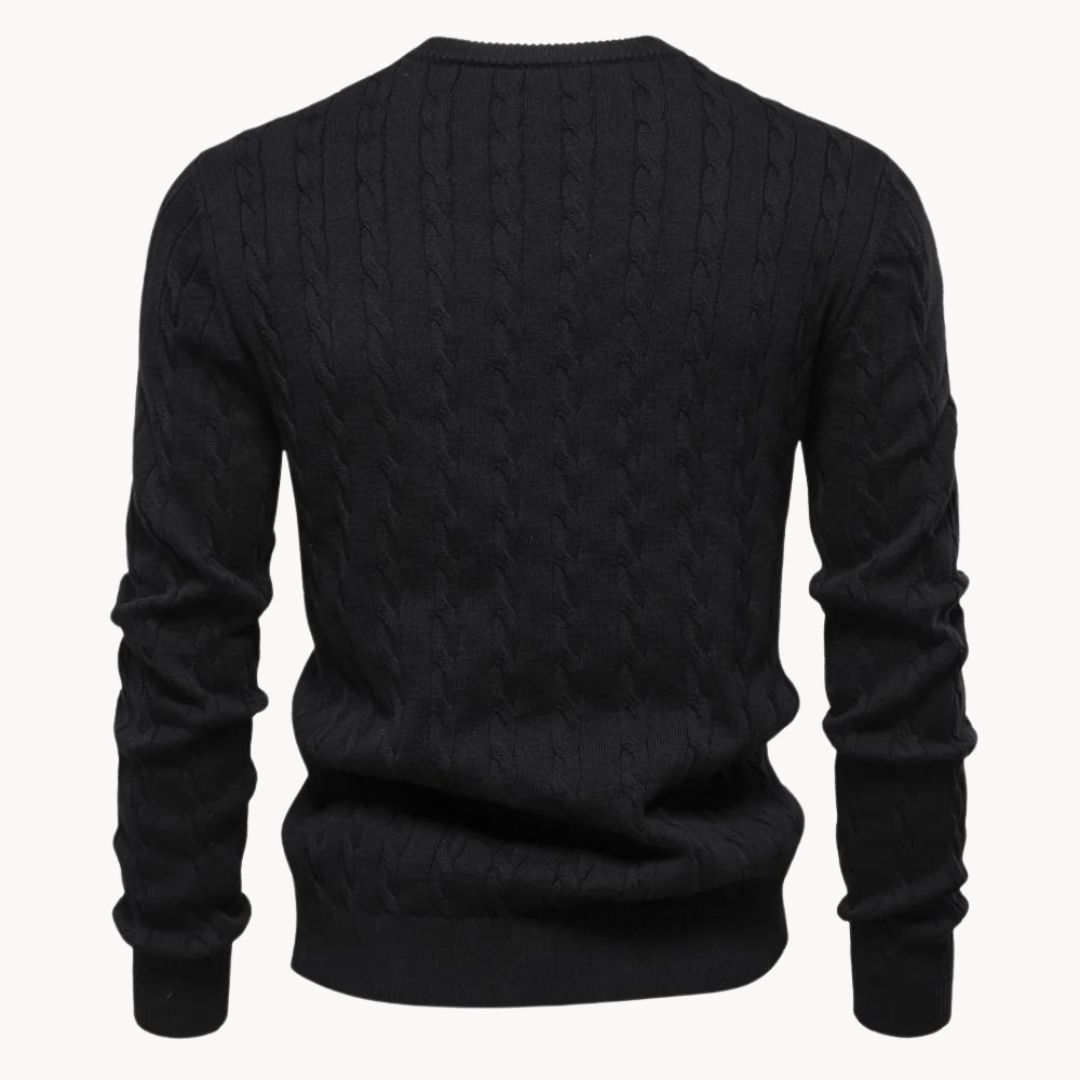 Pull Kosta Maille Cable Doux Léger Idéal Pour Couches Avec Col Rond Classique Et Bord Côte Subtil Chic Intemporel