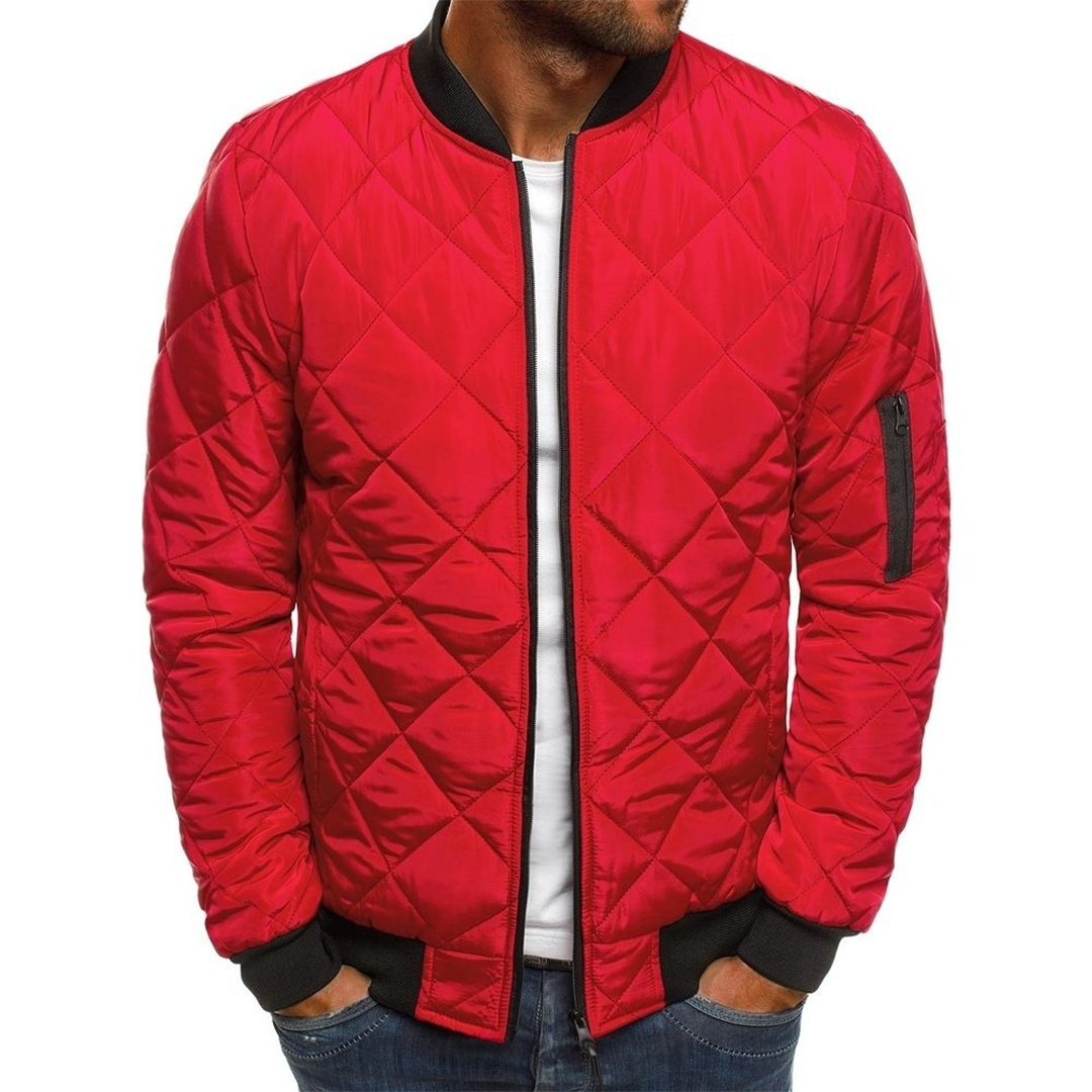 Victor Blouson Matelassé Streetwear Pour Homme Bleu Nuit Léger Motif Diagonal Confort Urbain
