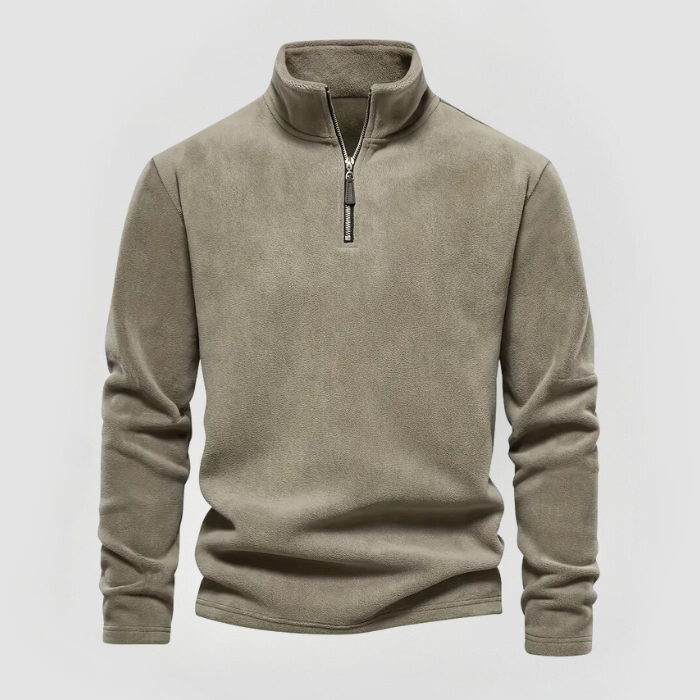 ALBERT: Fleece-Pullover mit Halbzip