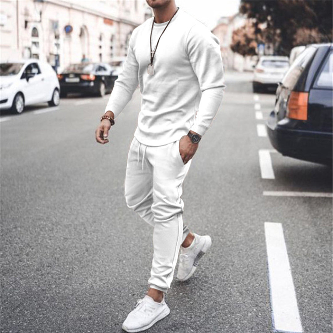 Ensemble Survêtement Homme En Coton Sweatshirt Et Joggers Coupe Ajustée Pour Confort Quotidien