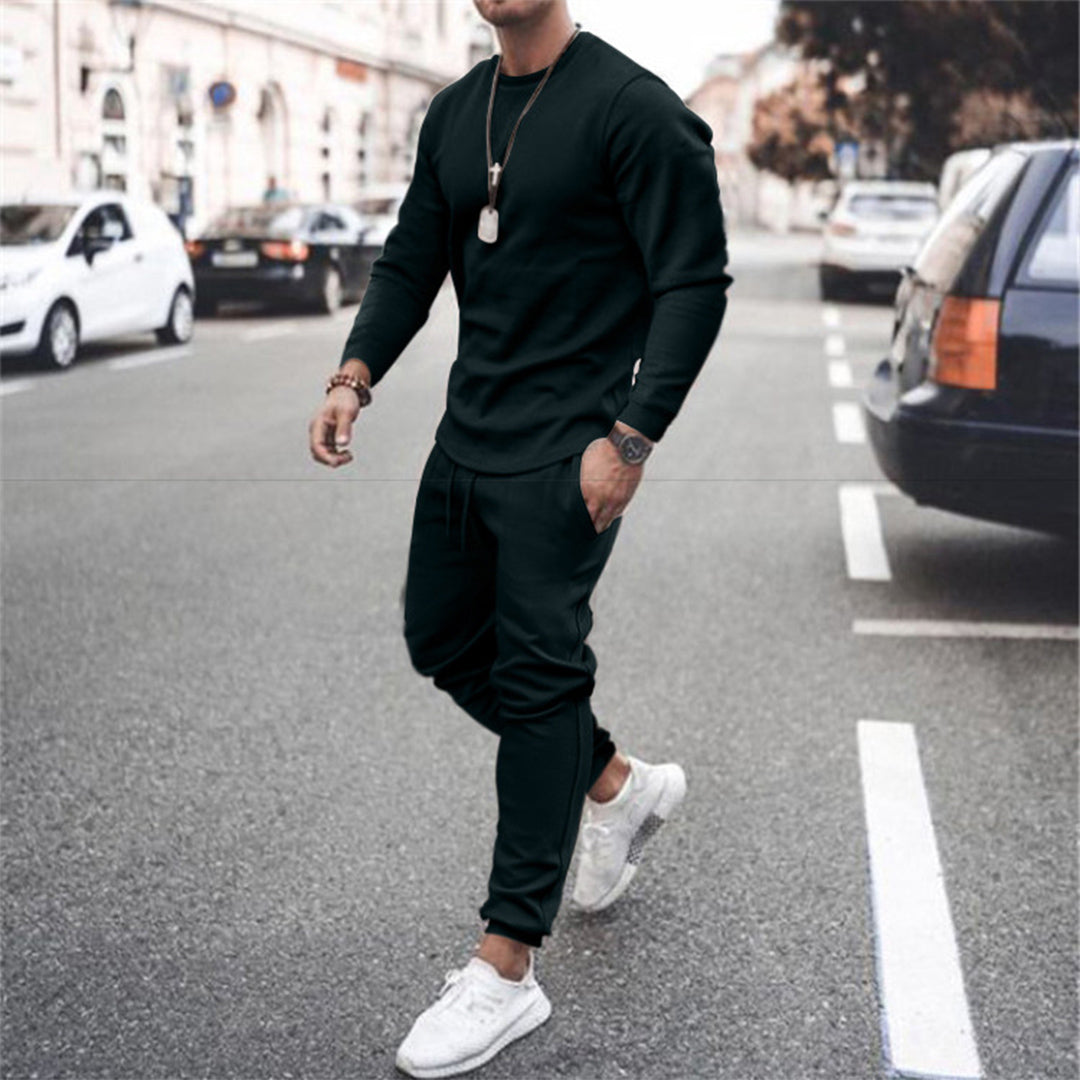 Ensemble Survêtement Homme En Coton Sweatshirt Et Joggers Coupe Ajustée Pour Confort Quotidien