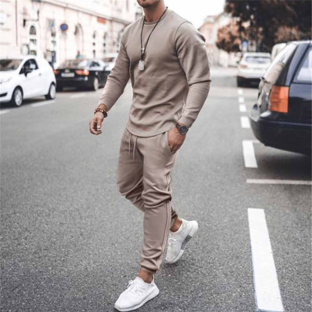 Ensemble Survêtement Homme En Coton Sweatshirt Et Joggers Coupe Ajustée Pour Confort Quotidien