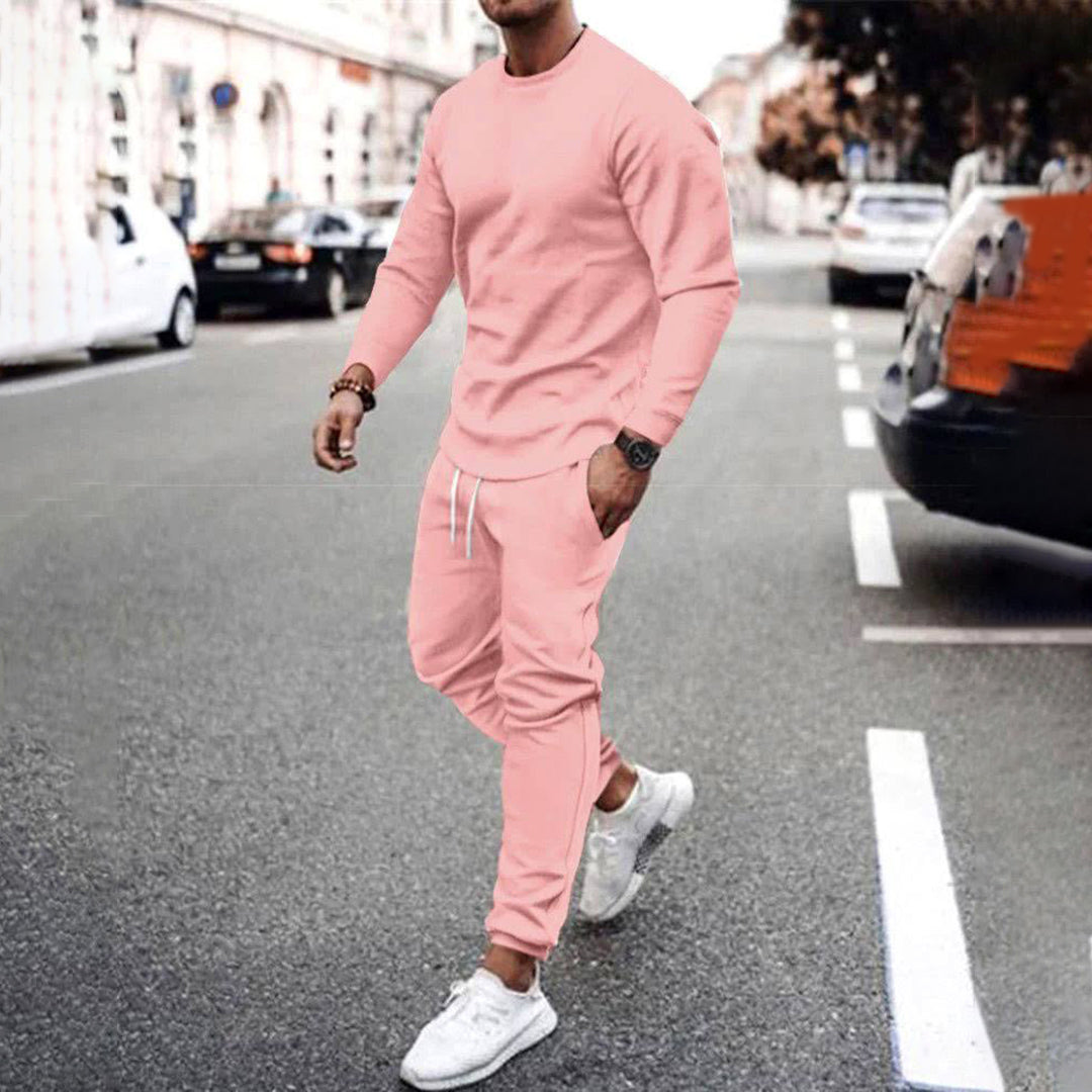 Ensemble Survêtement Homme En Coton Sweatshirt Et Joggers Coupe Ajustée Pour Confort Quotidien
