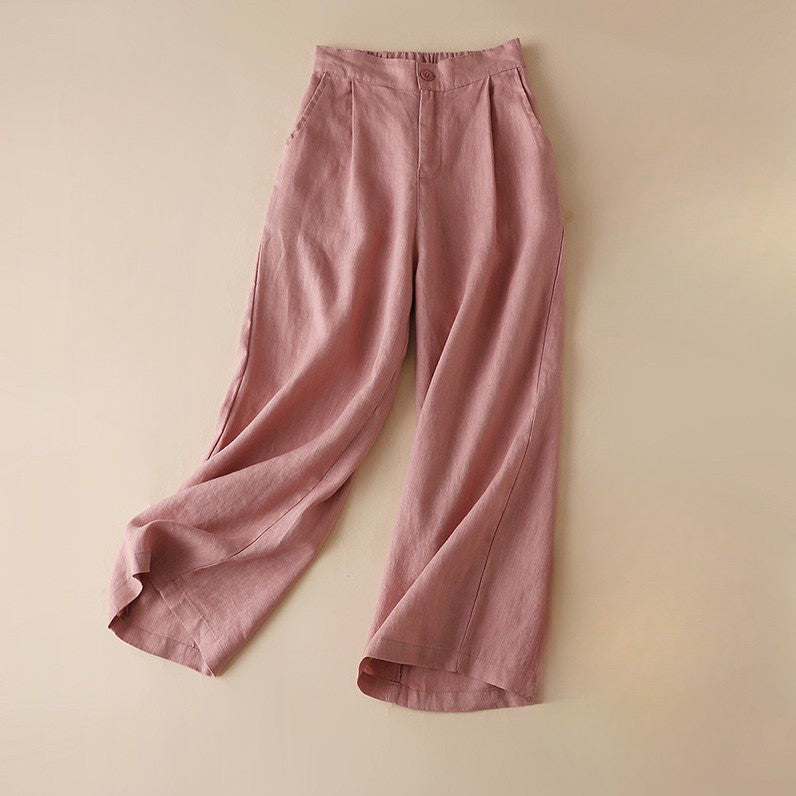 Pantalon Large En Lin Pour Femme Amore Par Valentina Rossi Élégance Et Confort Quotidien