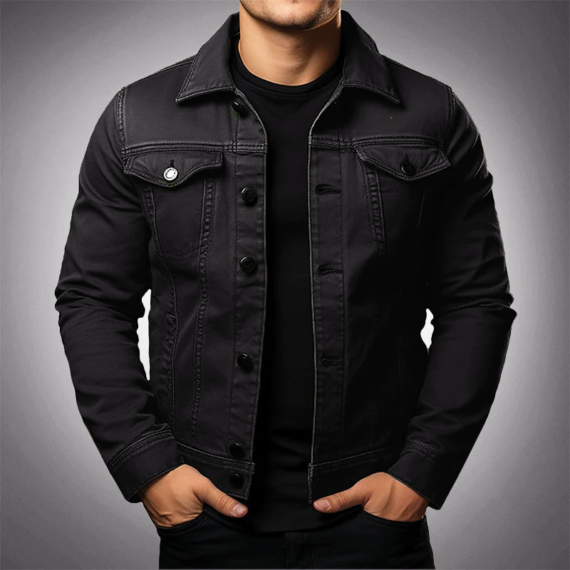 Amawinc Veste En Jean Homme Coupe Structurée Fermeture À Bouton Col Classique Design Respirant