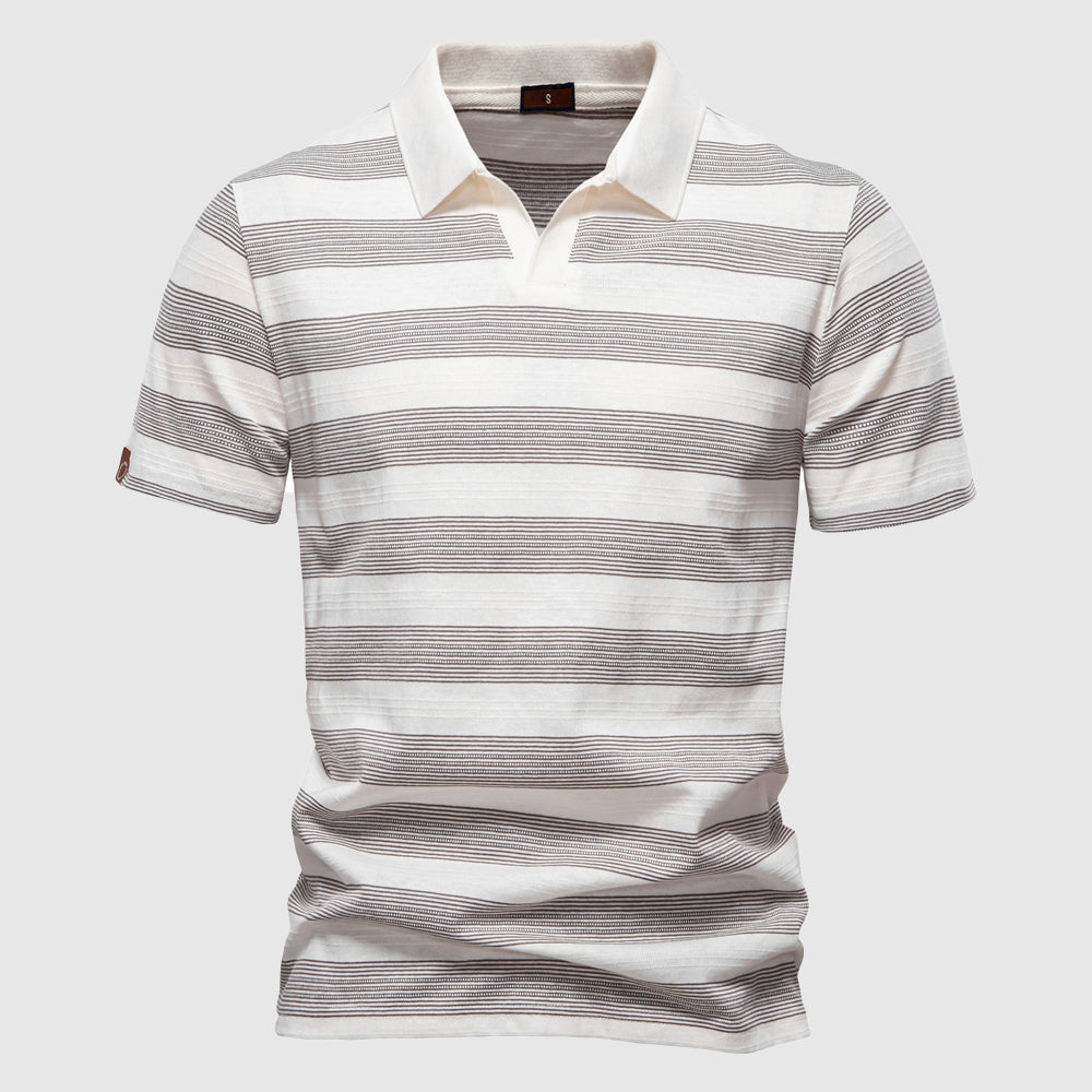 Polo L'Essenza En Coton De Lorenzo Vitali Pour Homme Confortable Et Respirant Avec Design Contrasté