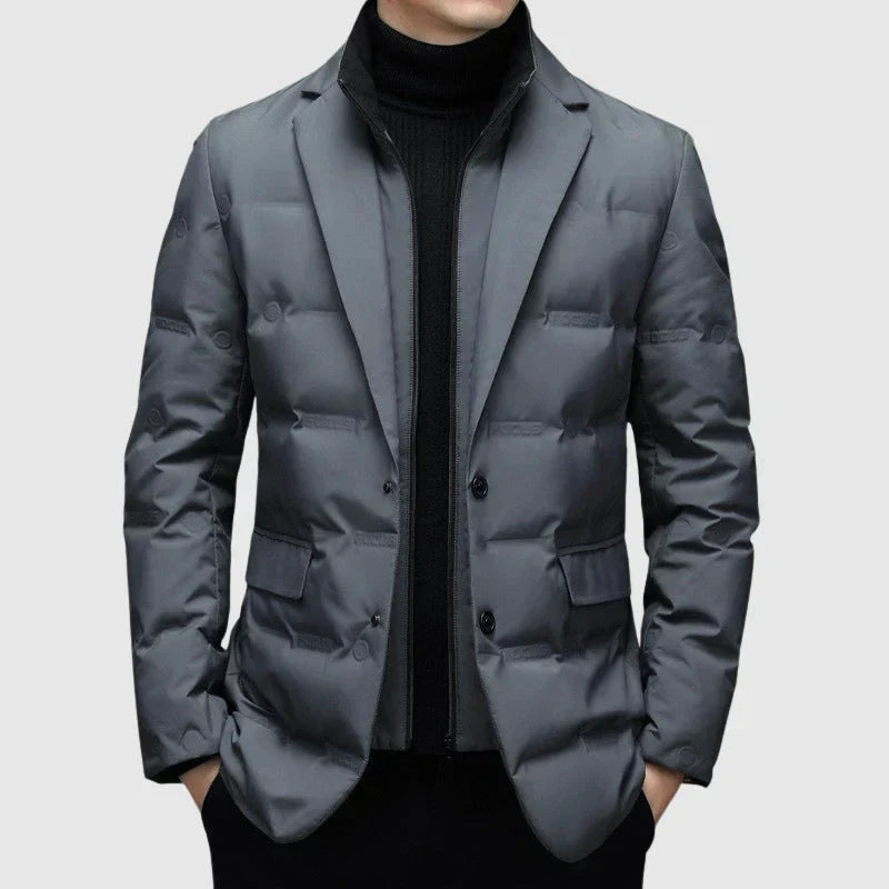 Veste Matelassée Nordisk Flair Homme Style Blazer Coupe Sur Mesure Revers À Encoche Fermeture À Deux Boutons