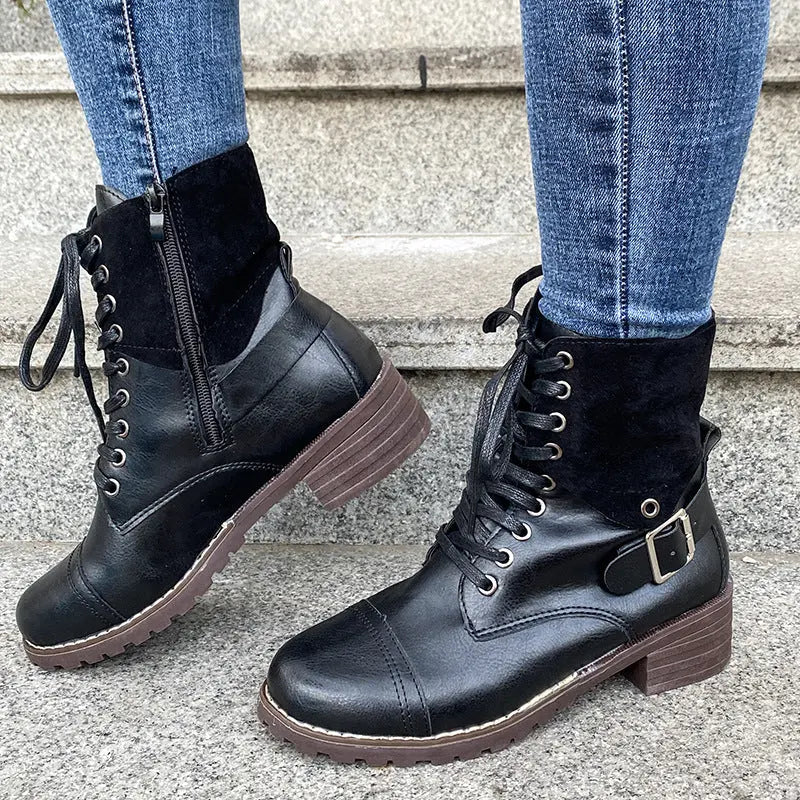 Bottes À Lacets Pour Femmes Amawinc Chaudes Confortables Pour L Hiver Avec Style Moderne