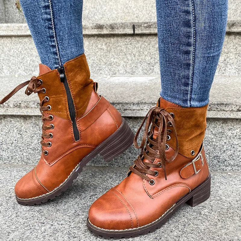 Bottes À Lacets Pour Femmes Amawinc Chaudes Confortables Pour L Hiver Avec Style Moderne