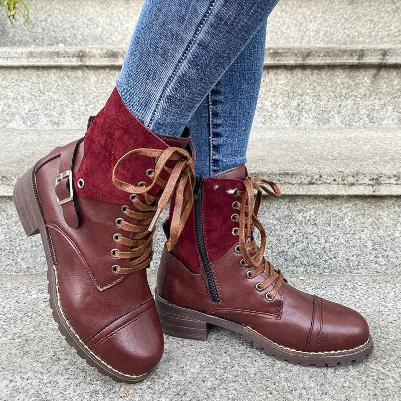 Bottes À Lacets Pour Femmes Amawinc Chaudes Confortables Pour L Hiver Avec Style Moderne