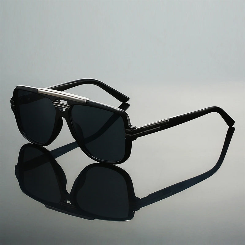 Lunettes De Soleil Leclaire Lumen Cadre Géométrique Acétate Or Doré Détails Métalliques Verres Variés