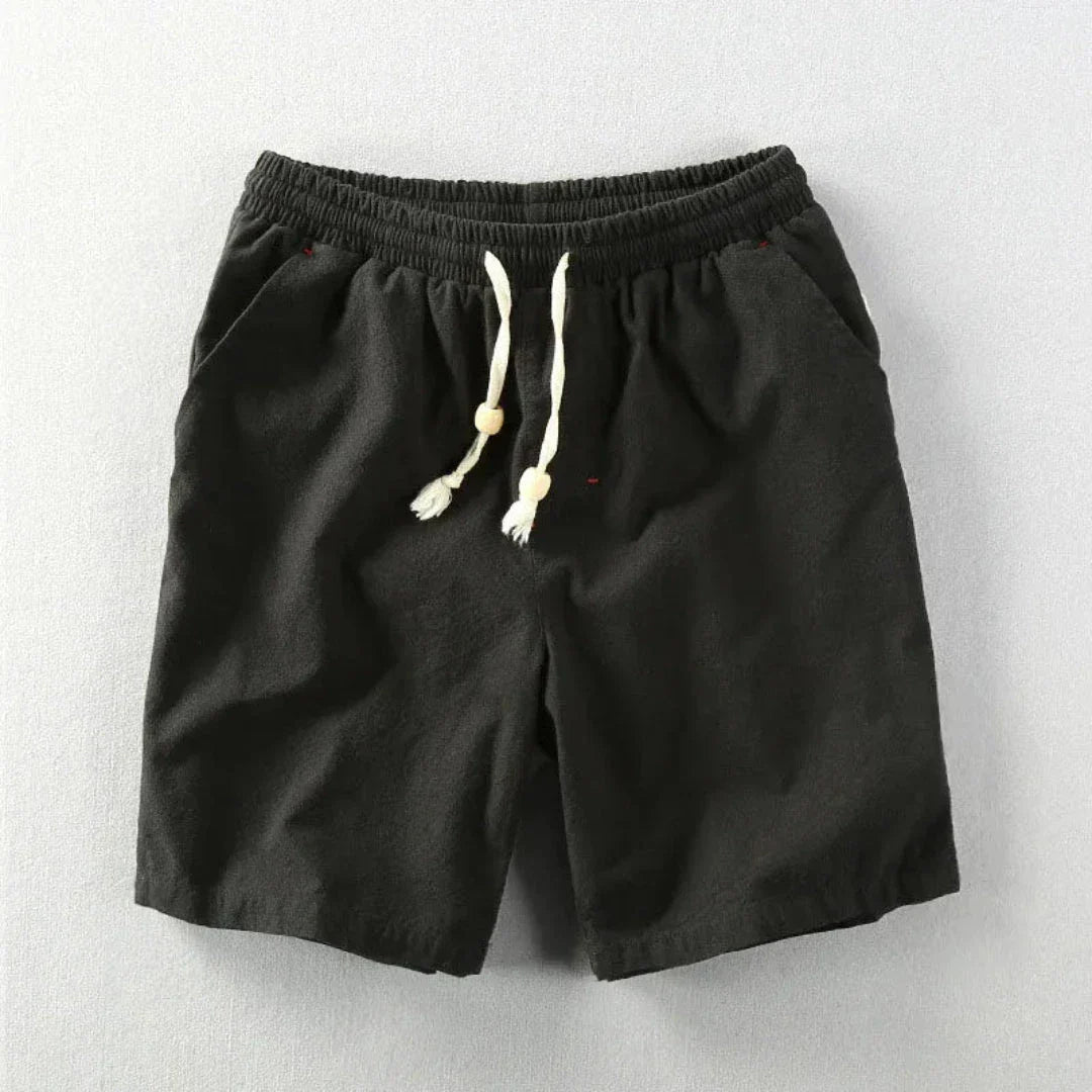 Shorts En Lin À Cordon Taille Unisexe Respirants Avec Poches Léger Pour Été Incontournable