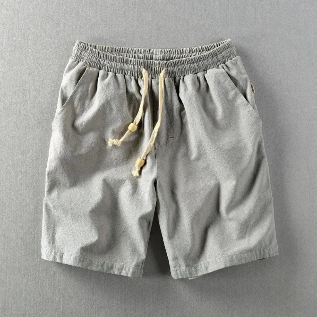 Shorts En Lin À Cordon Taille Unisexe Respirants Avec Poches Léger Pour Été Incontournable