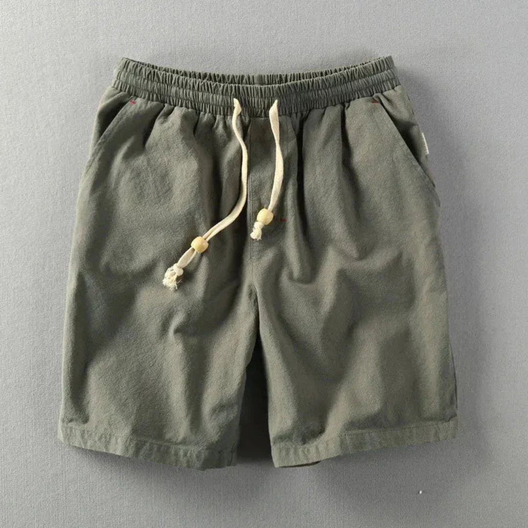 Shorts En Lin À Cordon Taille Unisexe Respirants Avec Poches Léger Pour Été Incontournable