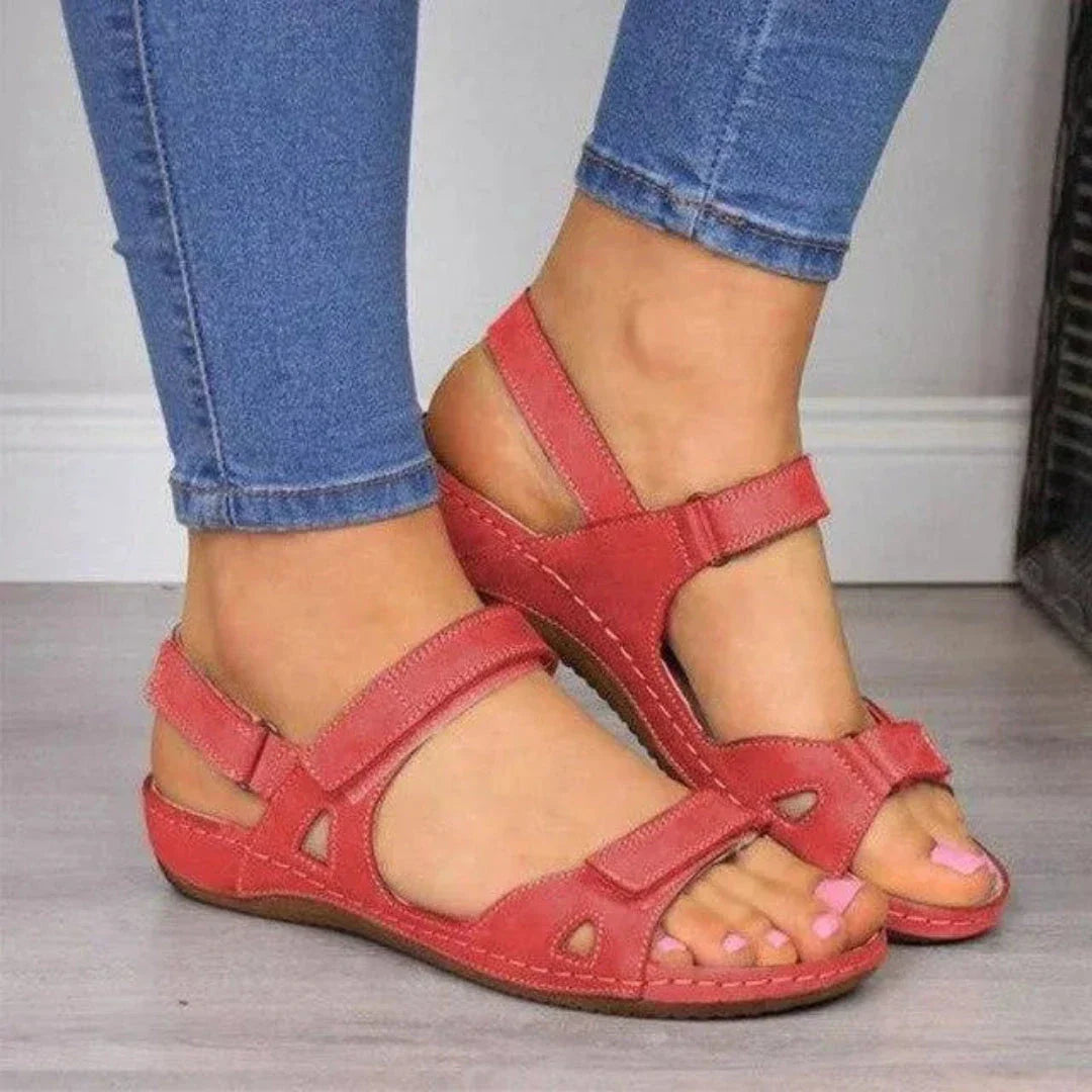 Sandales Orthopédiques Lena À Bout Ouvert Et Talon Compensé Pour Soutien De Voûte Et Confort Tout Au Long De La Journée